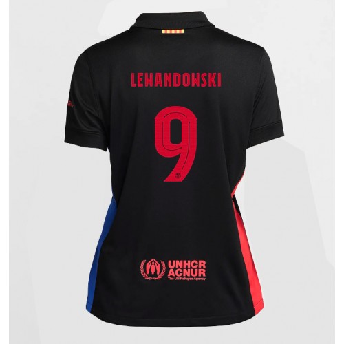 Fotballdrakt Dame Barcelona Robert Lewandowski #9 Bortedrakt 2024-25 Kortermet